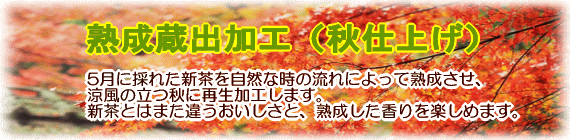 熟成蔵出し加工(秋仕上げ)